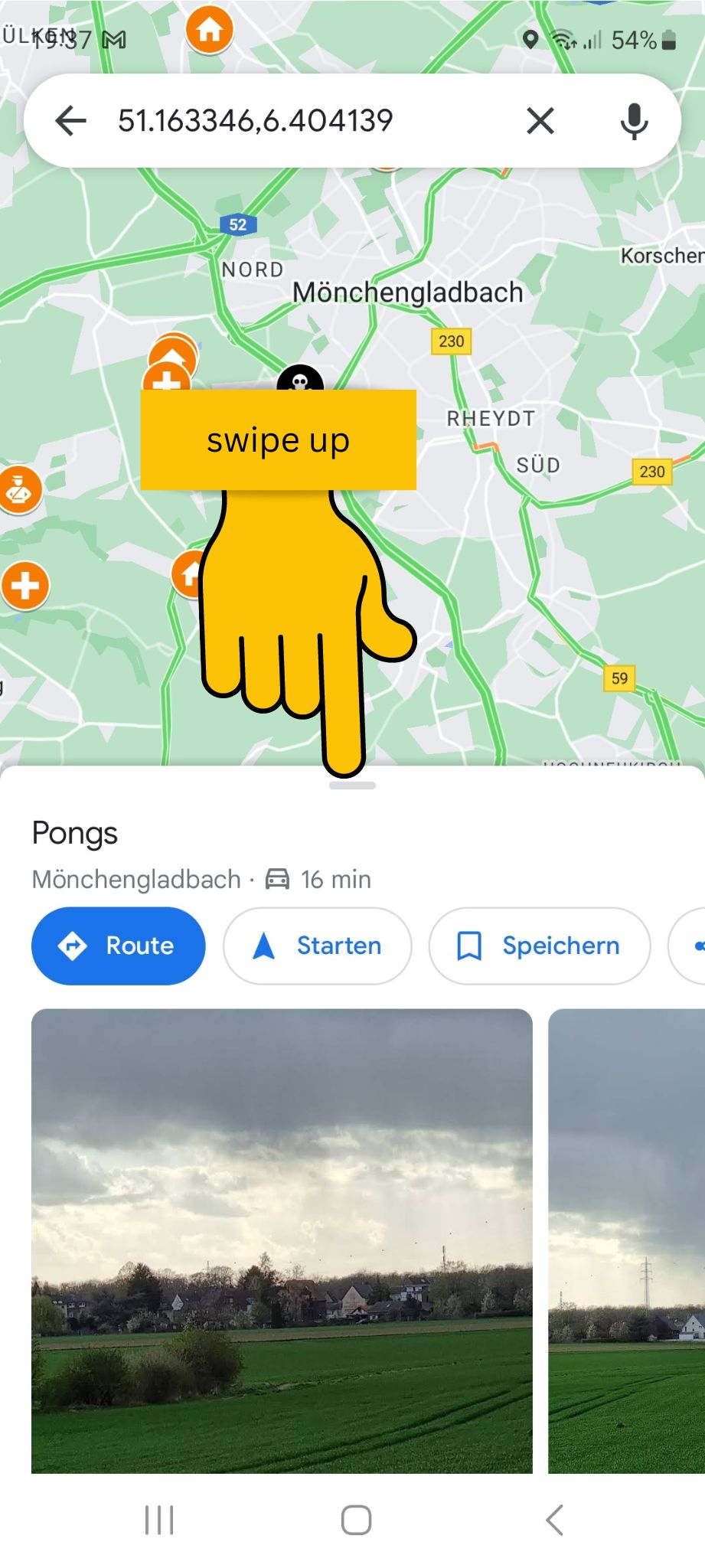Google Maps Entfernung messen Google Maps App (Schritt 1)